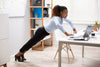 DeepMarine Collagen - Woman exercising at her desk to combat sitting disease